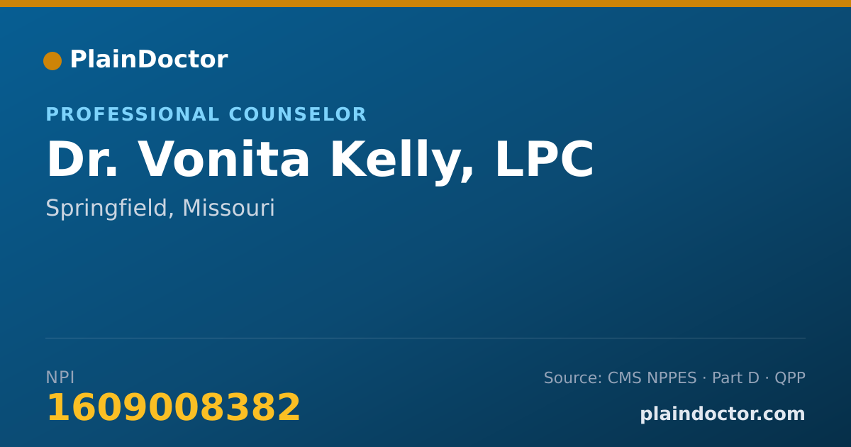 Shareable card for Vonita Kelly, LPC - Professional Counselor, Springfield, MO