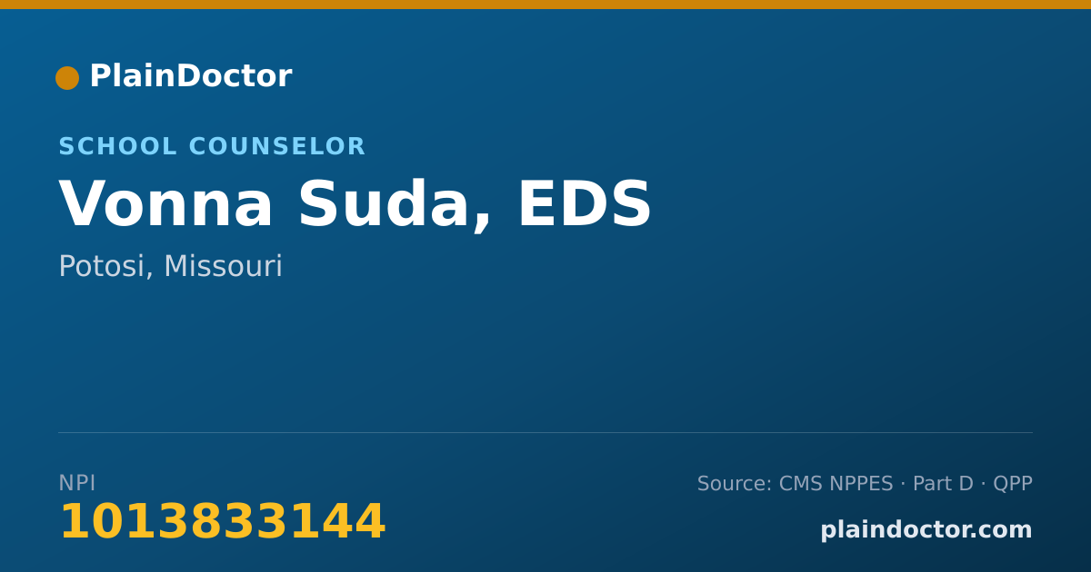 Shareable card for Vonna Suda, EDS - School Counselor, Potosi, MO