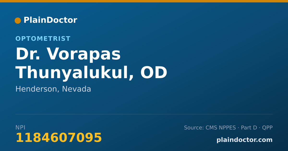 Shareable card for Vorapas Thunyalukul, OD - Optometrist, Henderson, NV