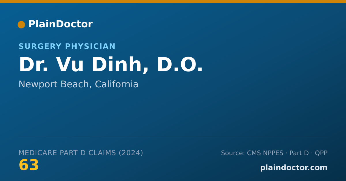 Shareable card for Vu Dinh, D.O. - Surgery Physician, Newport Beach, CA