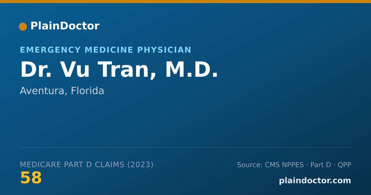 Shareable card for Vu Tran, M.D. - Emergency Medicine Physician, Aventura, FL