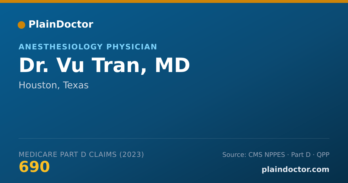 Shareable card for Vu Tran, MD - Anesthesiology Physician, Houston, TX