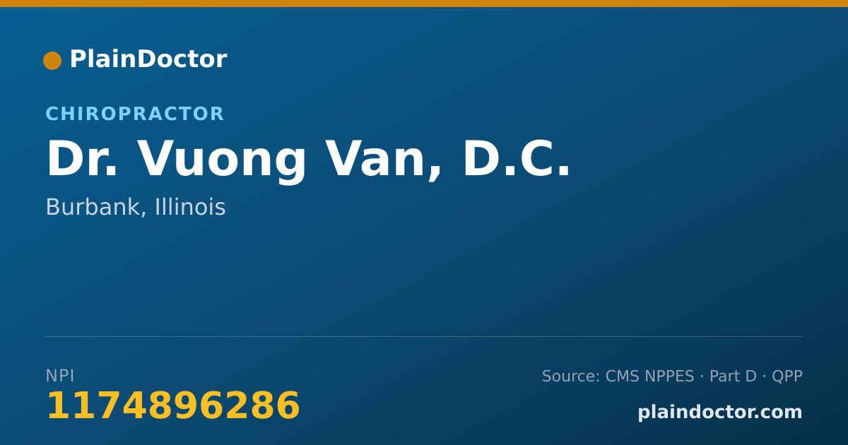 Shareable card for Vuong Van, D.C. - Chiropractor, Burbank, IL
