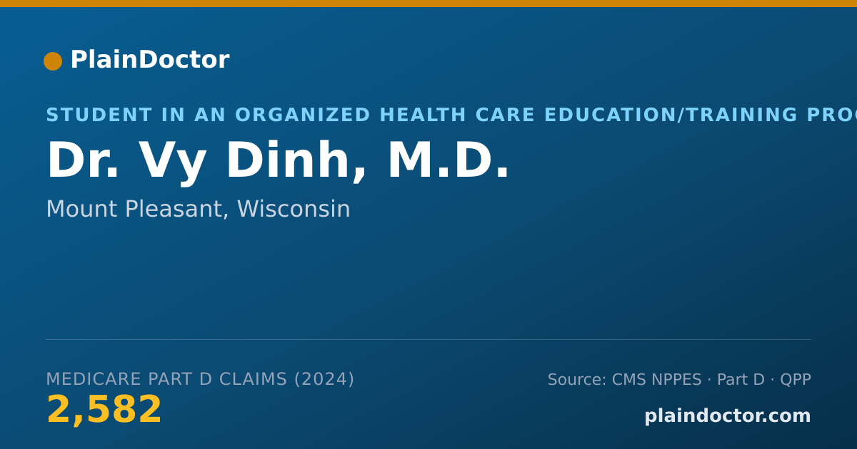 Shareable card for Vy Dinh, M.D. - Student in an Organized Health Care Education/Training Program, Mount Pleasant, WI