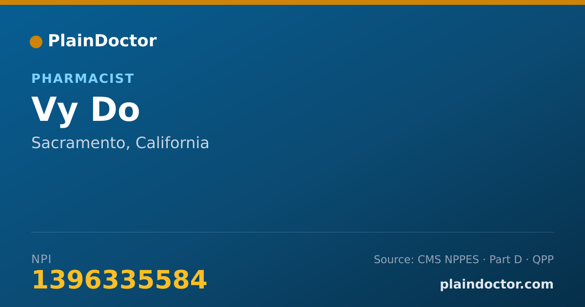 Shareable card for Vy Do - Pharmacist, Sacramento, CA