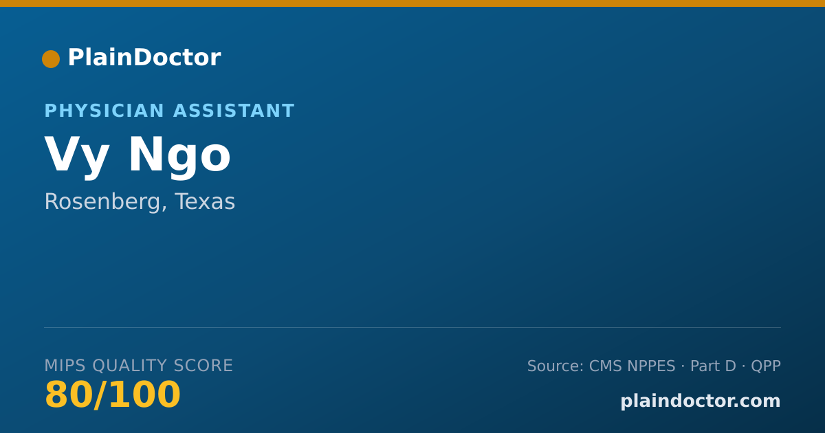 Shareable card for Vy Ngo - Physician Assistant, Rosenberg, TX