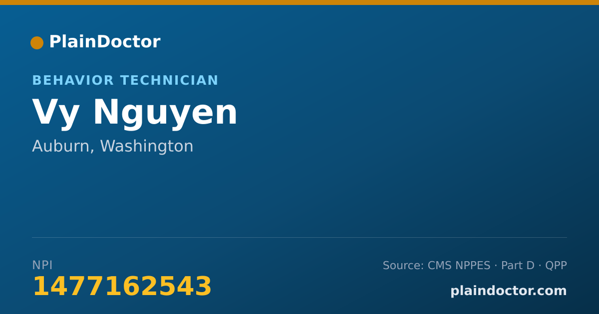 Shareable card for Vy Nguyen - Behavior Technician, Auburn, WA