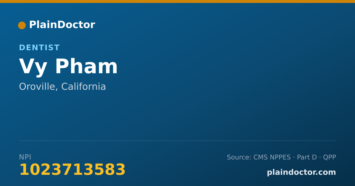 Shareable card for Vy Pham - Dentist, Oroville, CA
