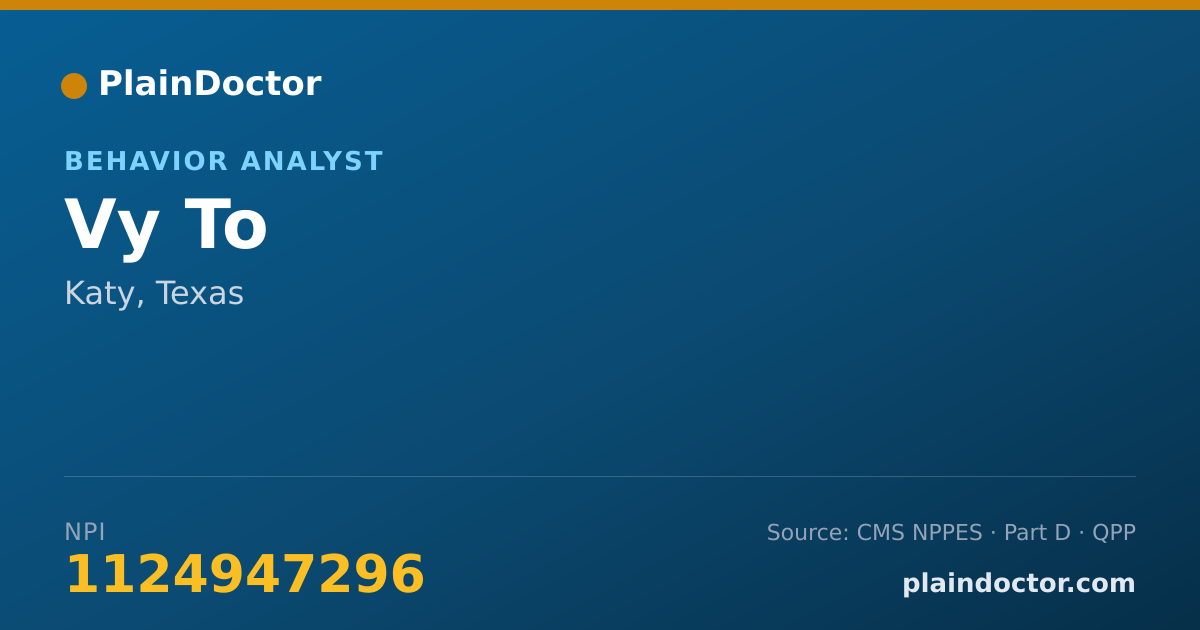 Shareable card for Vy To - Behavior Analyst, Katy, TX