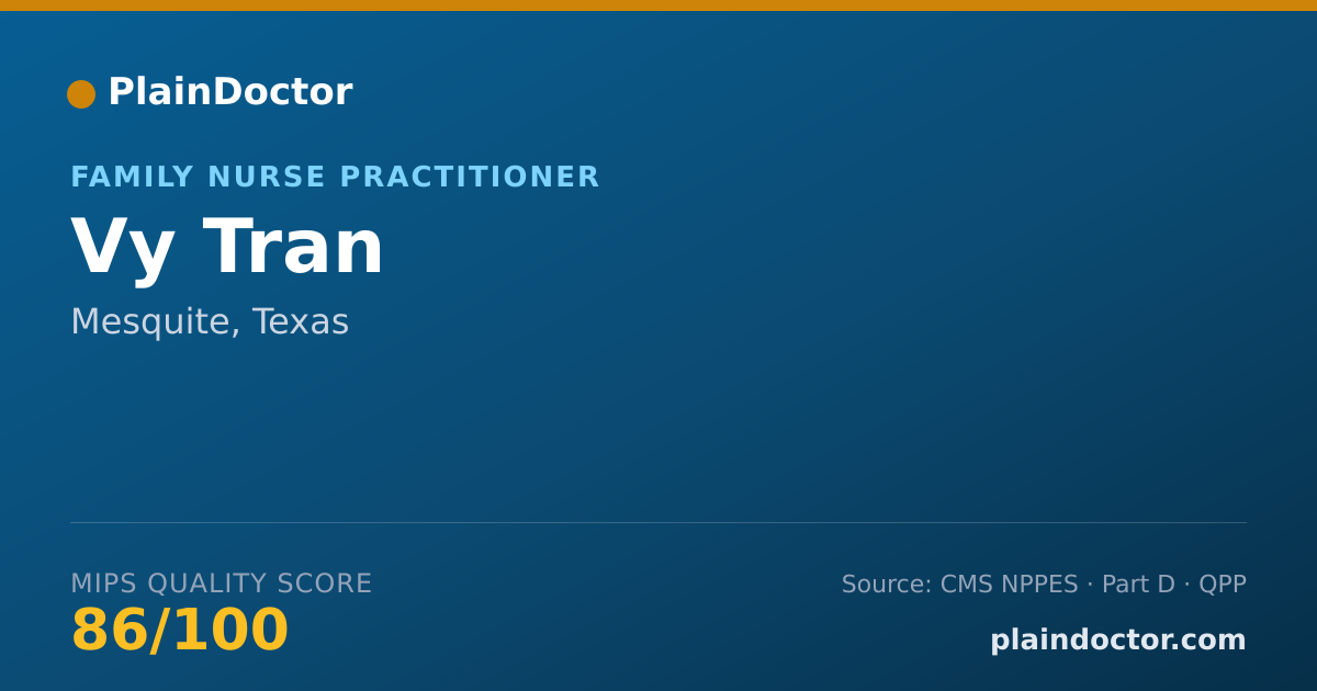 Shareable card for Vy Tran - Family Nurse Practitioner, Mesquite, TX