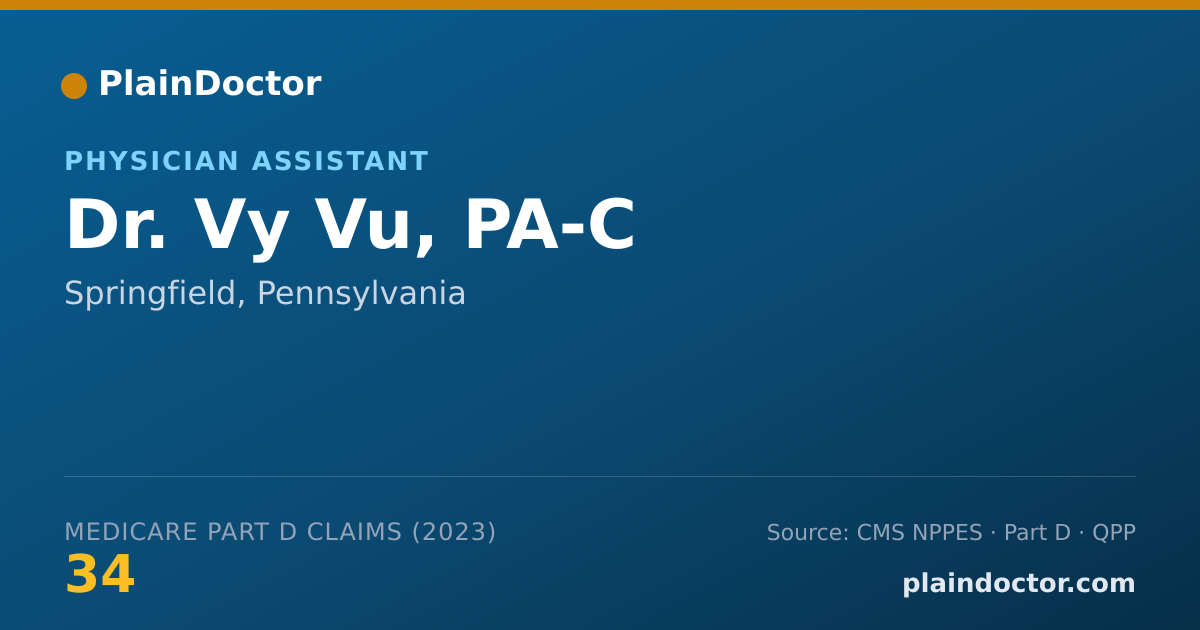 Shareable card for Vy Vu, PA-C - Physician Assistant, Springfield, PA