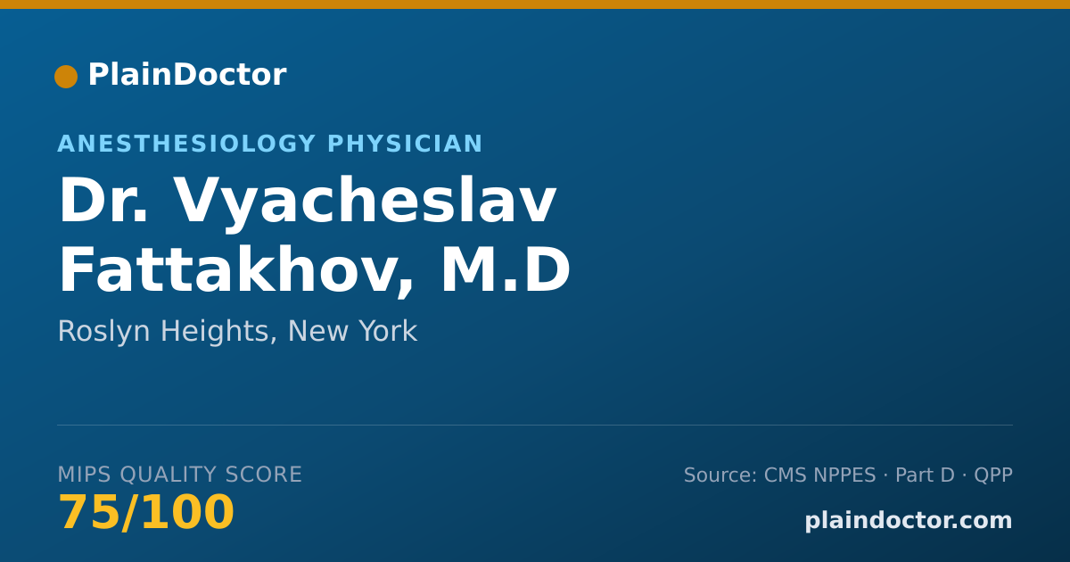 Shareable card for Vyacheslav Fattakhov, M.D - Anesthesiology Physician, Roslyn Heights, NY