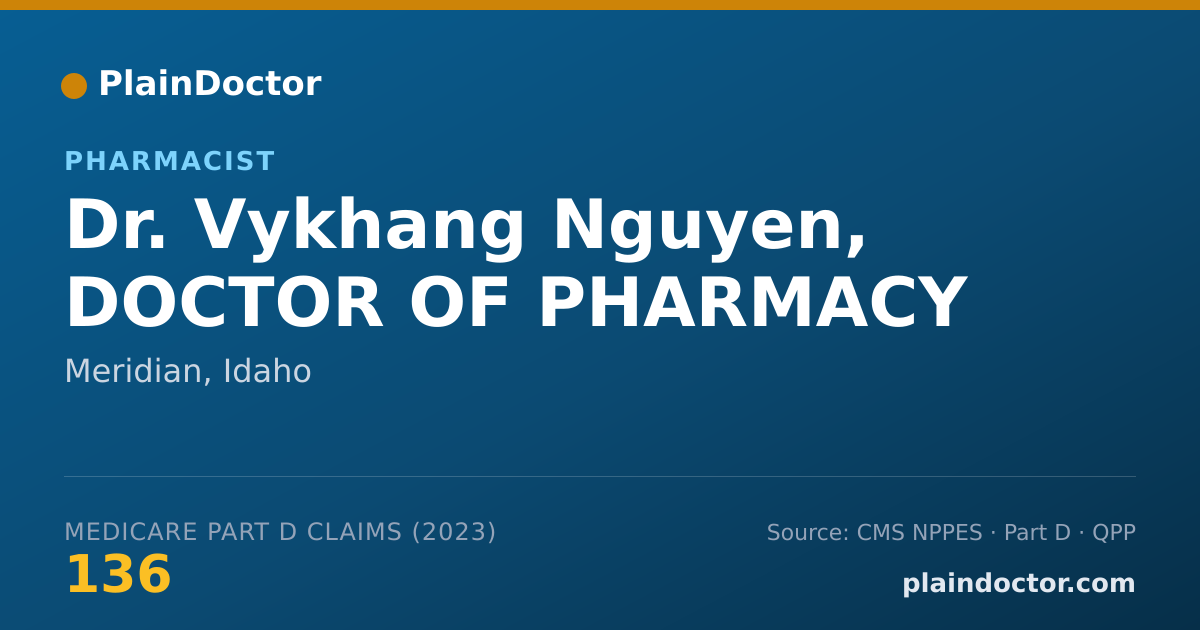 Shareable card for Vykhang Nguyen, DOCTOR OF PHARMACY - Pharmacist, Meridian, ID