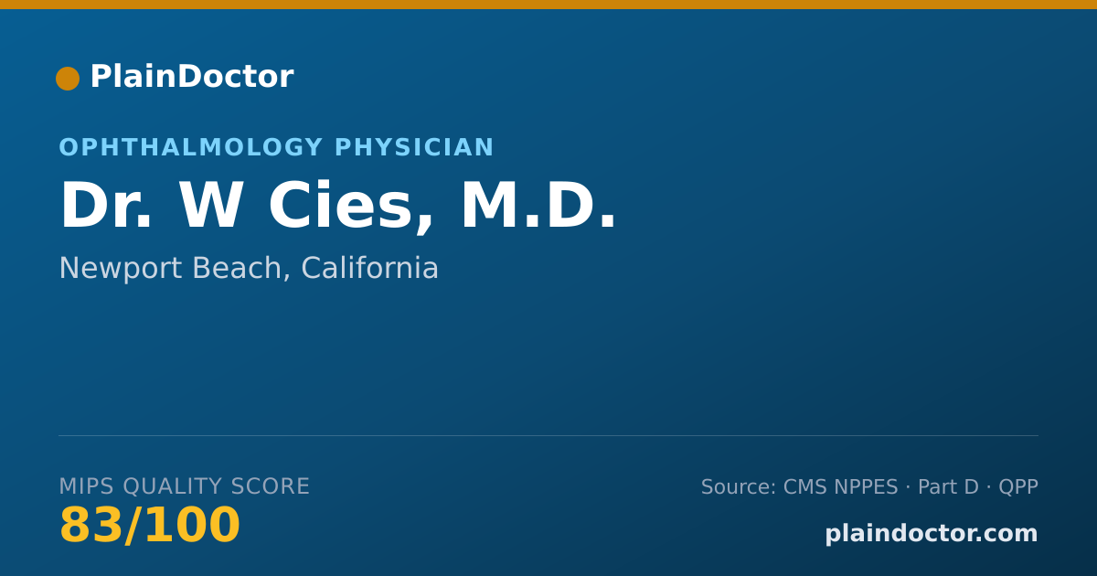 Shareable card for W Cies, M.D. - Ophthalmology Physician, Newport Beach, CA