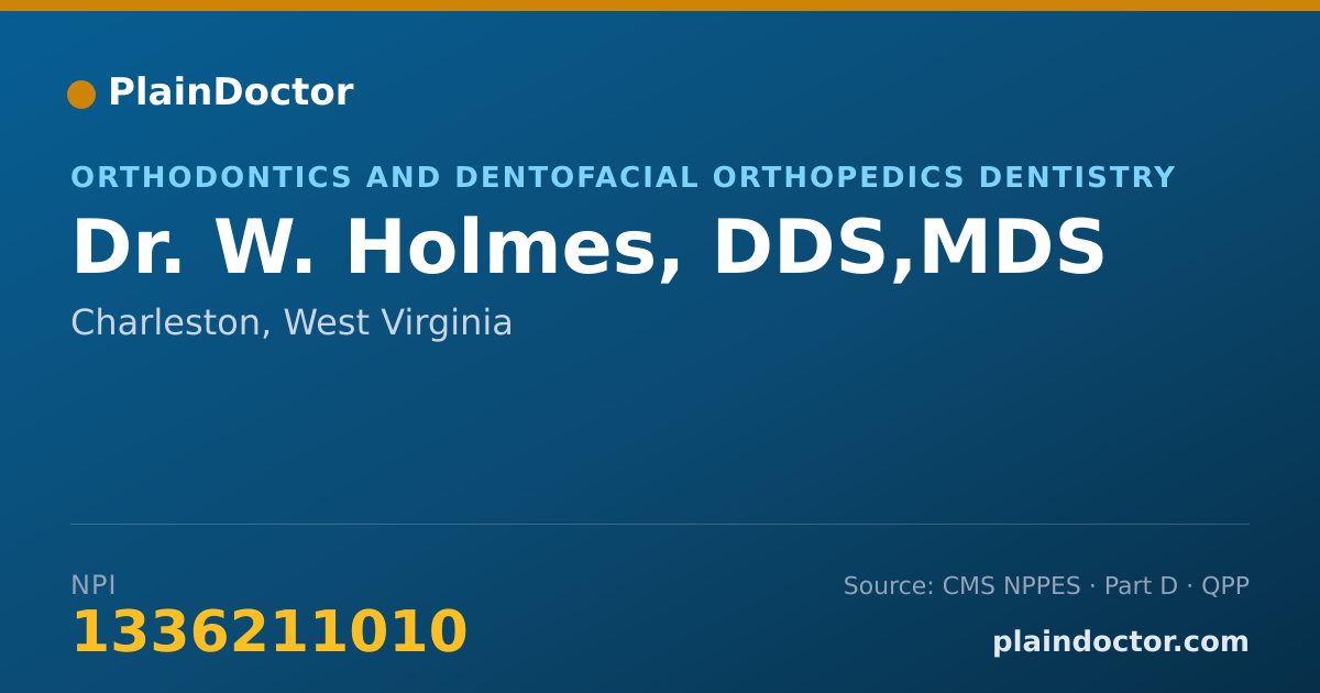 Shareable card for W. Holmes, DDS,MDS - Orthodontics and Dentofacial Orthopedics Dentistry, Charleston, WV