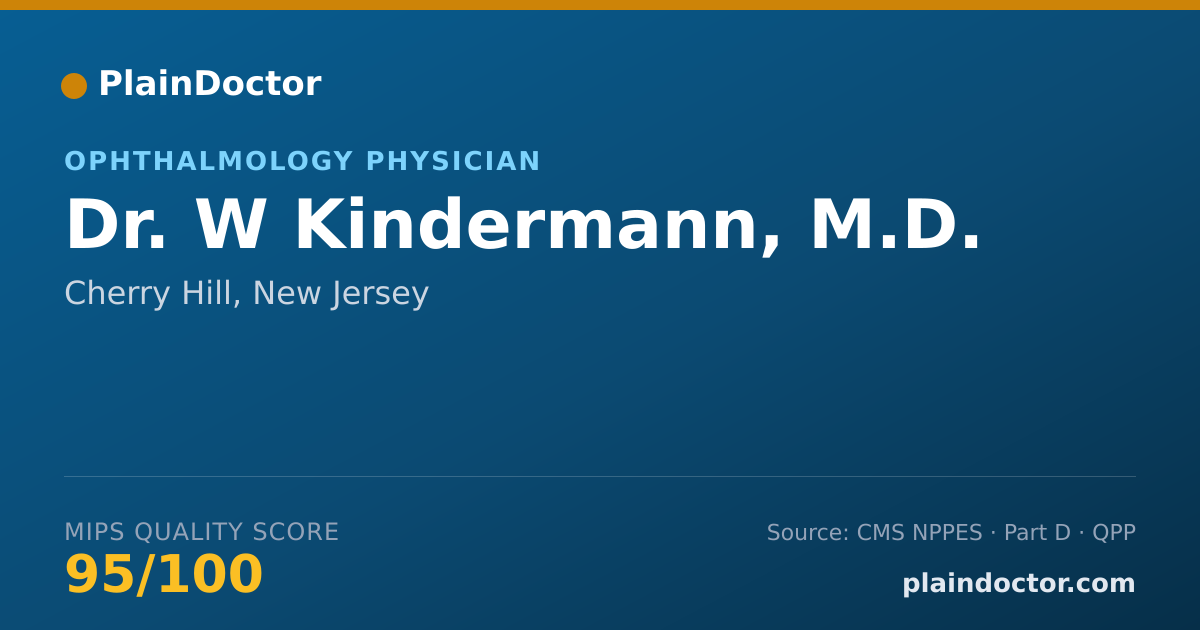 Shareable card for W Kindermann, M.D. - Ophthalmology Physician, Cherry Hill, NJ