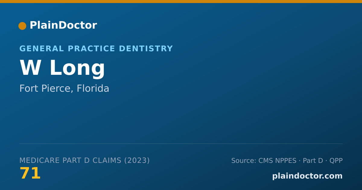 Shareable card for W Long - General Practice Dentistry, Fort Pierce, FL