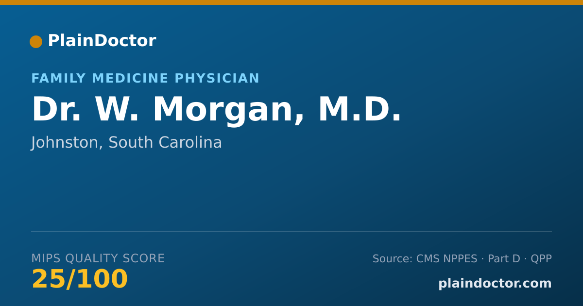 Shareable card for W. Morgan, M.D. - Family Medicine Physician, Johnston, SC