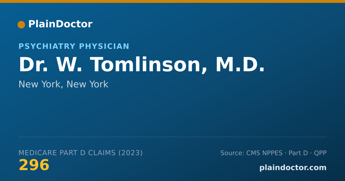 Shareable card for W. Tomlinson, M.D. - Psychiatry Physician, New York, NY