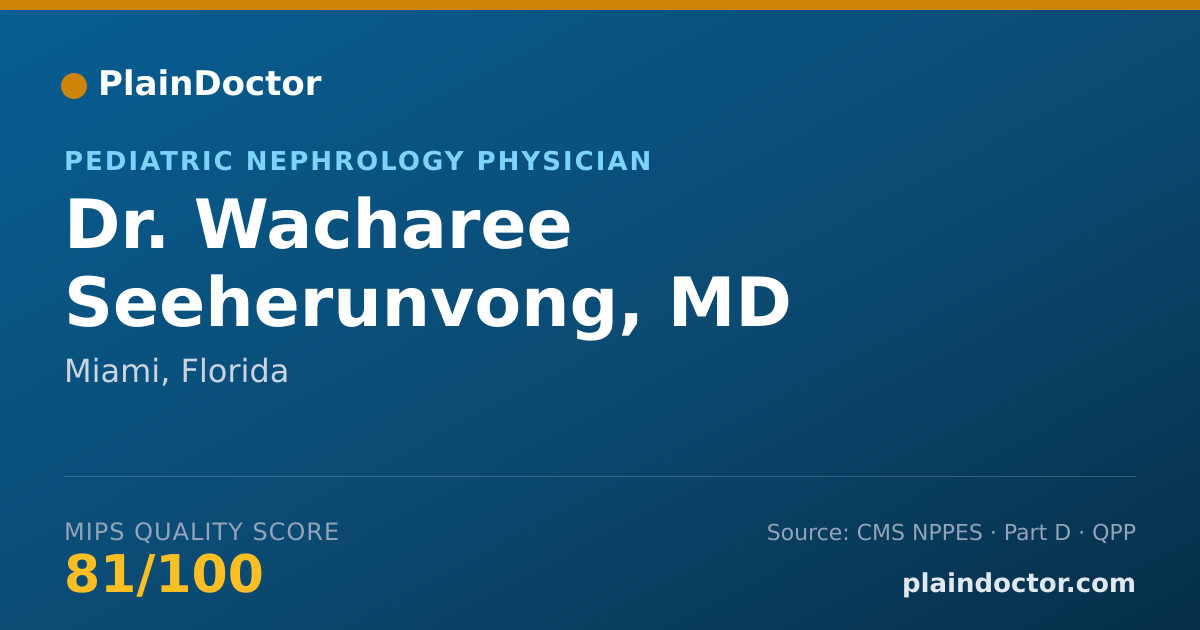 Shareable card for Wacharee Seeherunvong, MD - Pediatric Nephrology Physician, Miami, FL