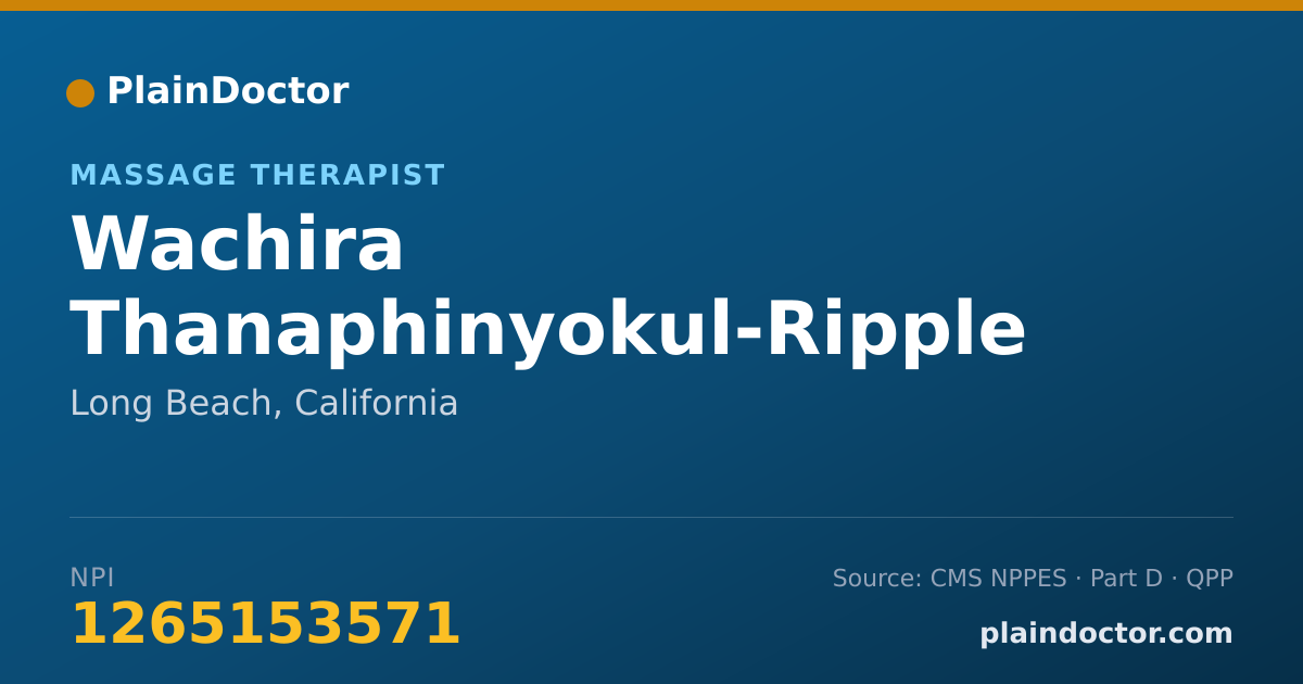 Shareable card for Wachira Thanaphinyokul-Ripple - Massage Therapist, Long Beach, CA