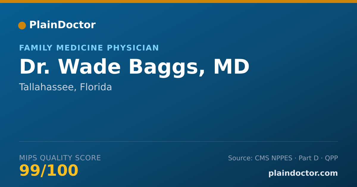 Shareable card for Wade Baggs, MD - Family Medicine Physician, Tallahassee, FL