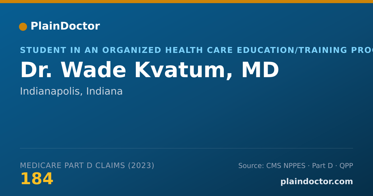 Shareable card for Wade Kvatum, MD - Student in an Organized Health Care Education/Training Program, Indianapolis, IN