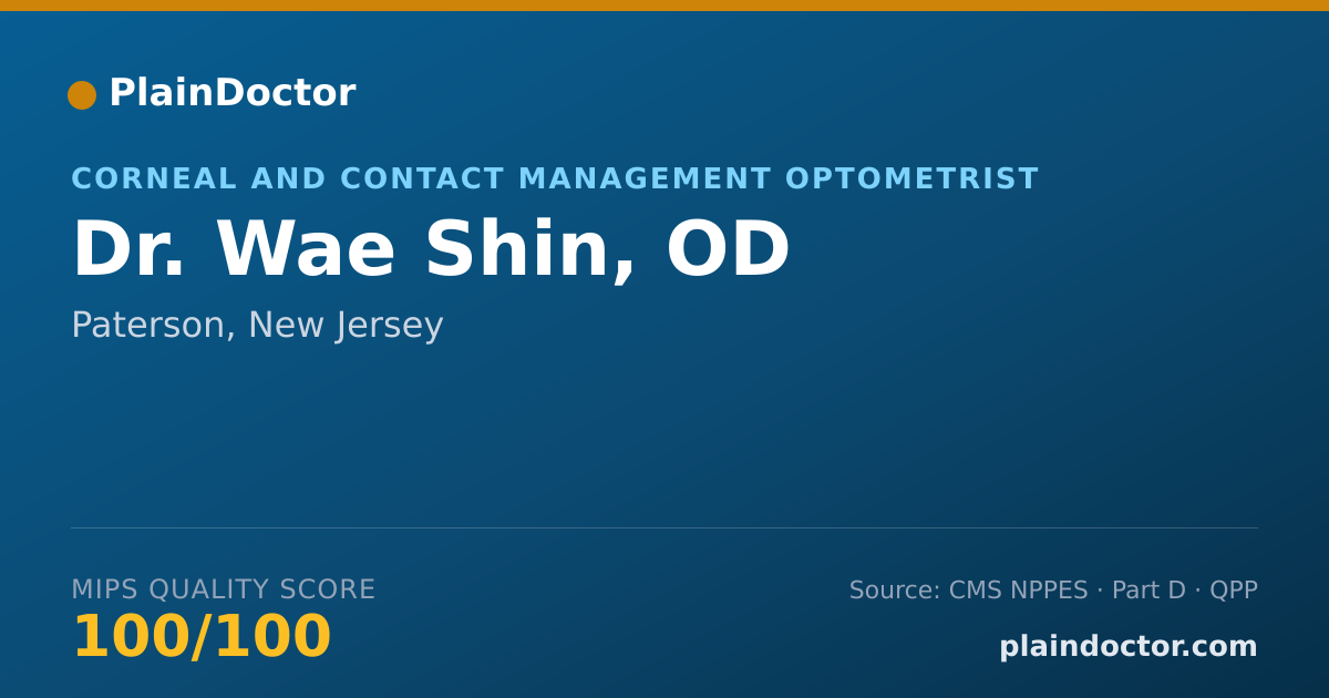 Shareable card for Wae Shin, OD - Corneal and Contact Management Optometrist, Paterson, NJ