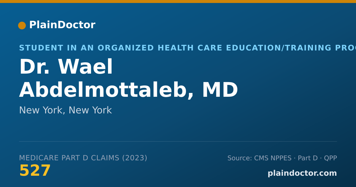 Shareable card for Wael Abdelmottaleb, MD - Student in an Organized Health Care Education/Training Program, New York, NY