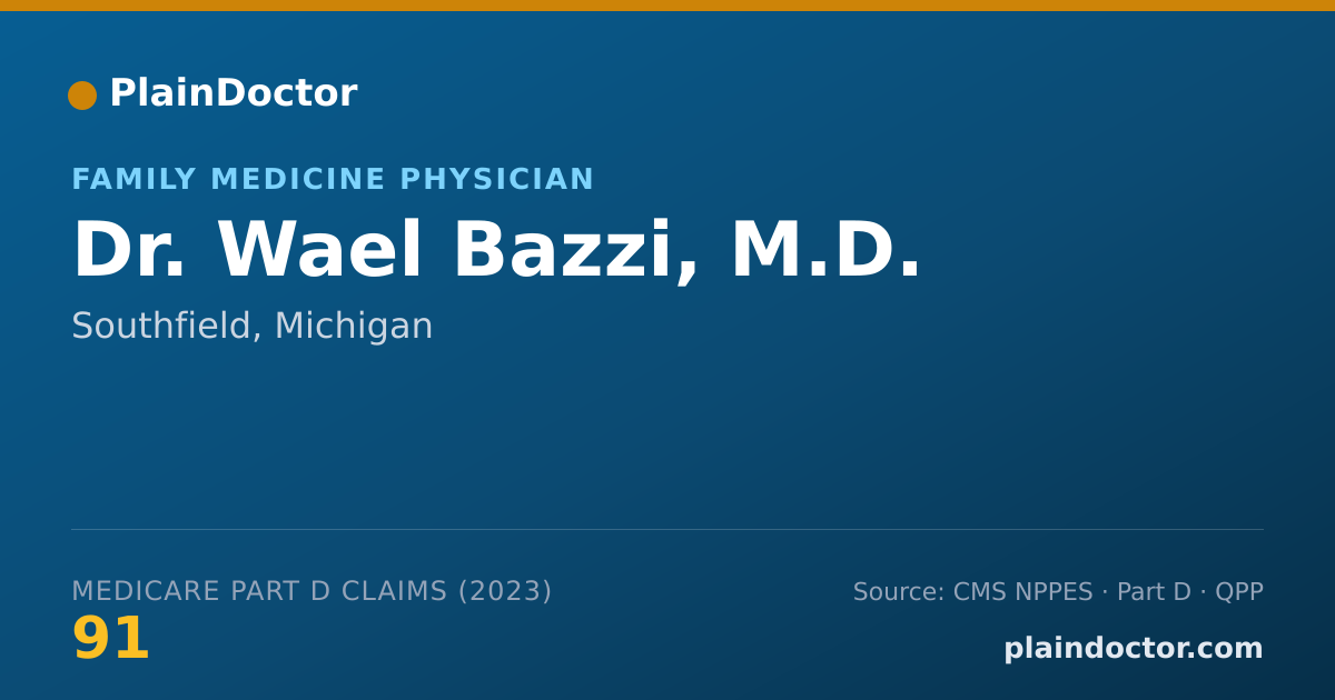 Shareable card for Wael Bazzi, M.D. - Family Medicine Physician, Southfield, MI