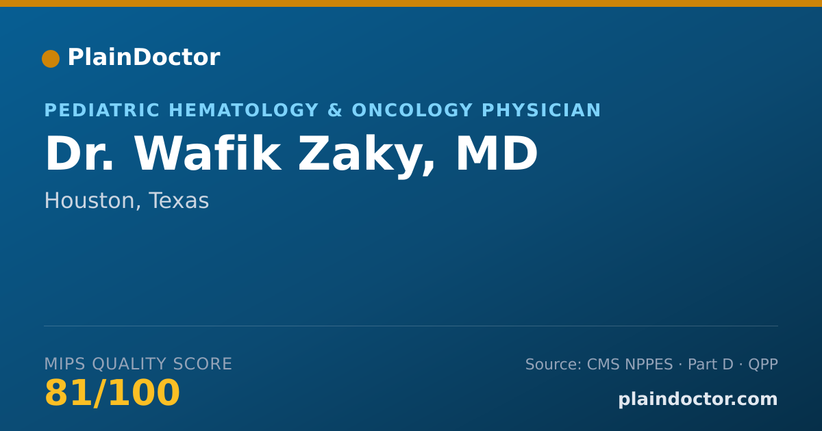 Shareable card for Wafik Zaky, MD - Pediatric Hematology & Oncology Physician, Houston, TX