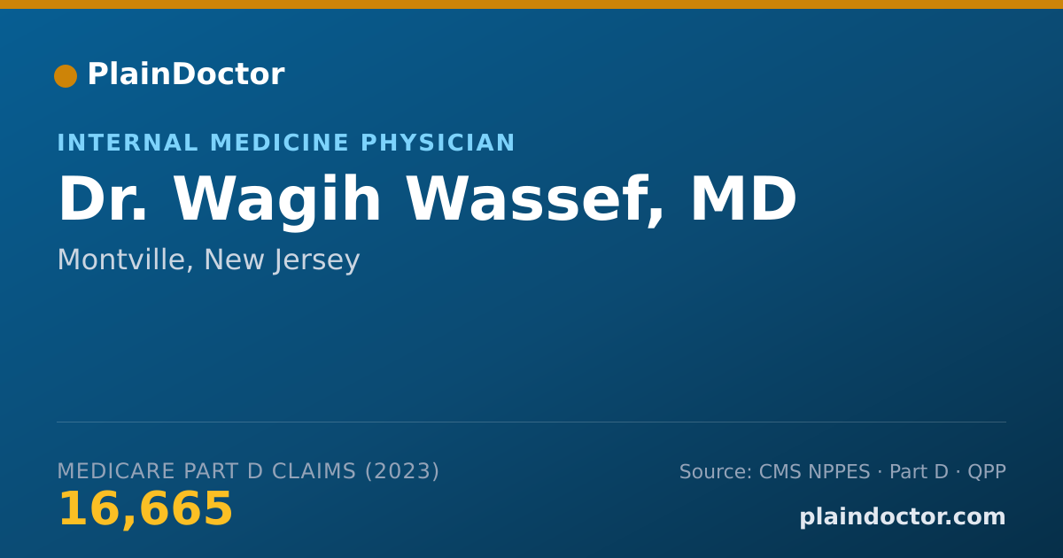 Shareable card for Wagih Wassef, MD - Internal Medicine Physician, Montville, NJ