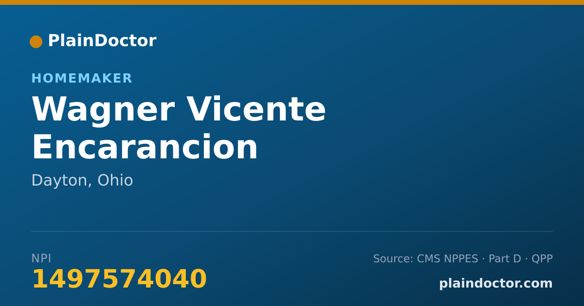 Shareable card for Wagner Vicente Encarancion - Homemaker, Dayton, OH