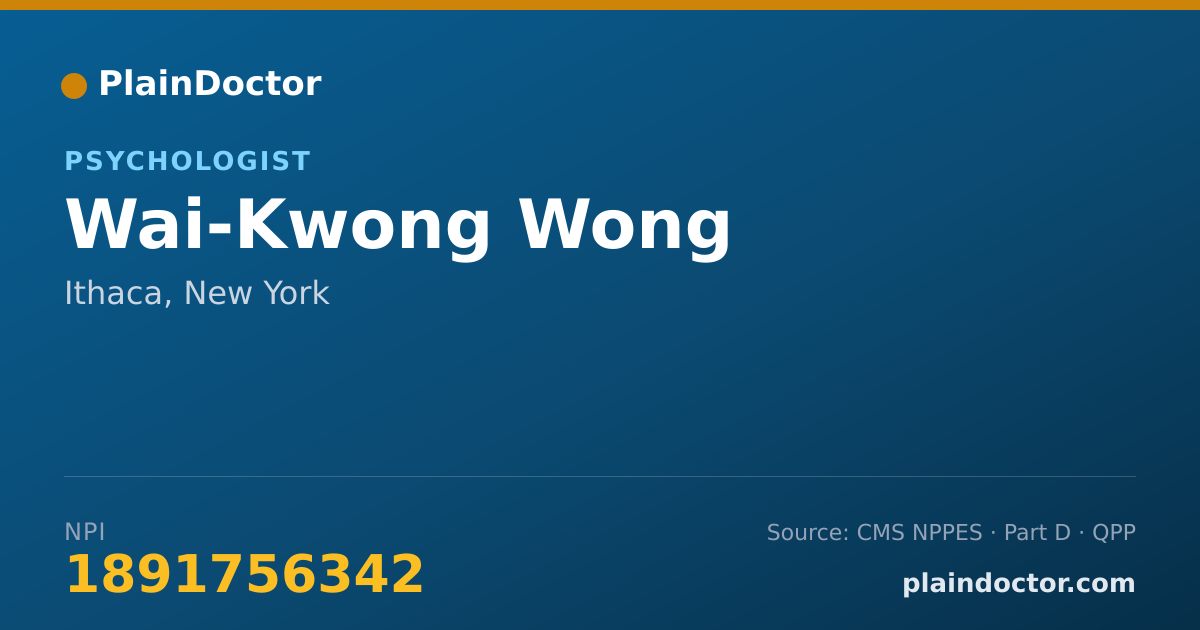 Shareable card for Wai-Kwong Wong - Psychologist, Ithaca, NY