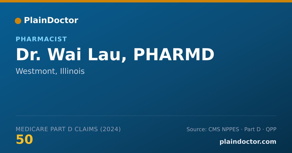 Shareable card for Wai Lau, PHARMD - Pharmacist, Westmont, IL