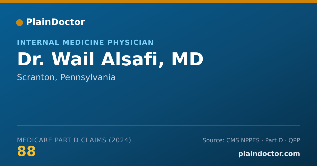 Shareable card for Wail Alsafi, MD - Internal Medicine Physician, Scranton, PA