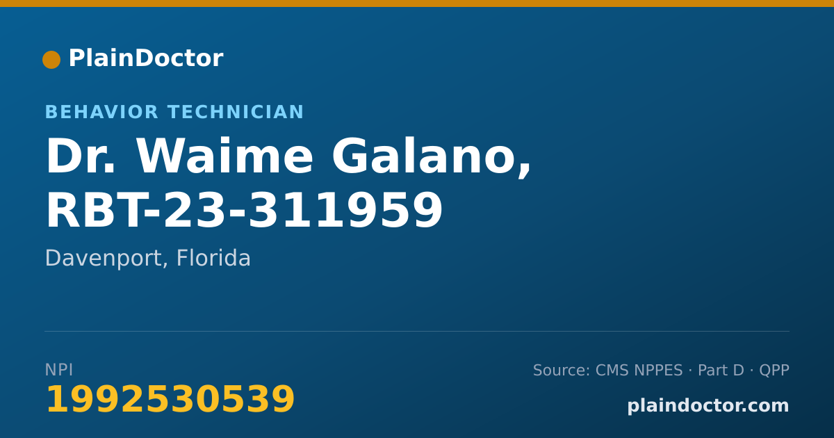 Shareable card for Waime Galano, RBT-23-311959 - Behavior Technician, Davenport, FL