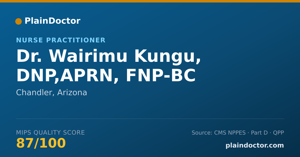Shareable card for Wairimu Kungu, DNP,APRN, FNP-BC - Nurse Practitioner, Chandler, AZ