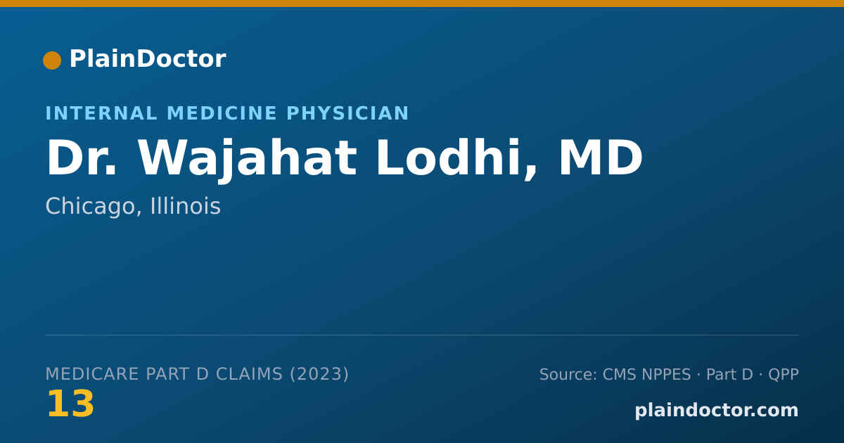 Shareable card for Wajahat Lodhi, MD - Internal Medicine Physician, Chicago, IL