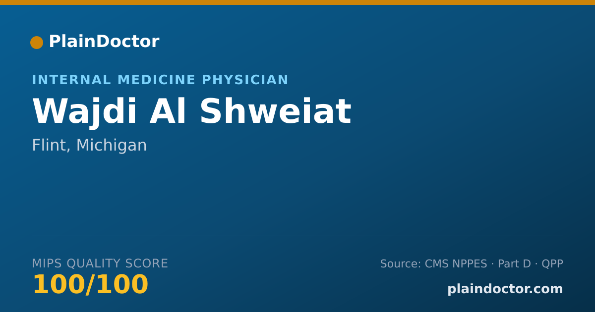 Shareable card for Wajdi Al Shweiat - Internal Medicine Physician, Flint, MI