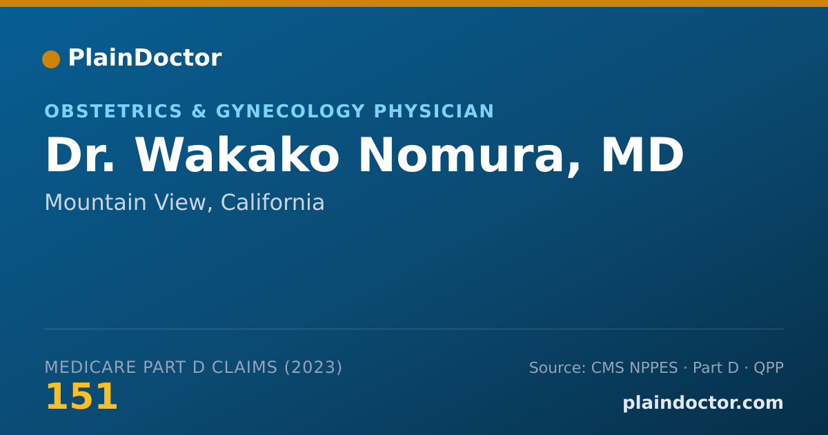Shareable card for Wakako Nomura, MD - Obstetrics & Gynecology Physician, Mountain View, CA