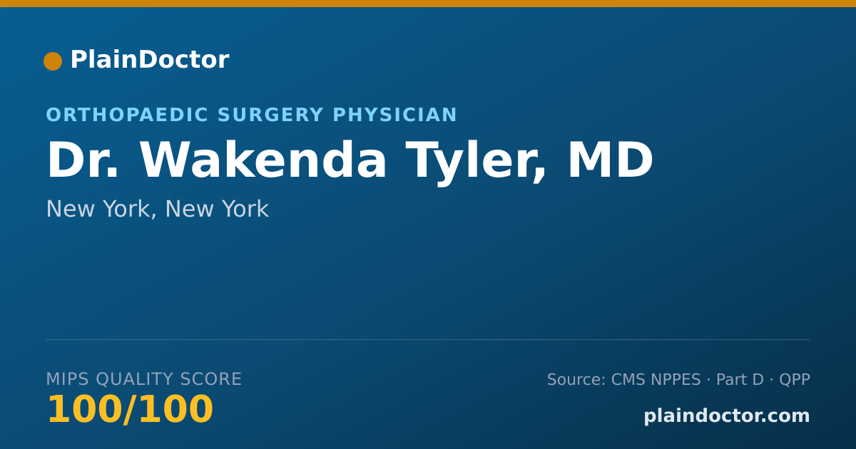 Shareable card for Wakenda Tyler, MD - Orthopaedic Surgery Physician, New York, NY