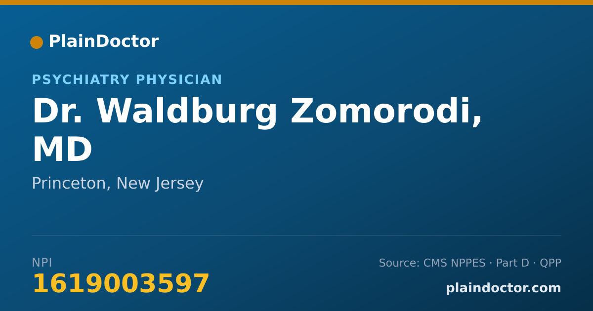 Shareable card for Waldburg Zomorodi, MD - Psychiatry Physician, Princeton, NJ