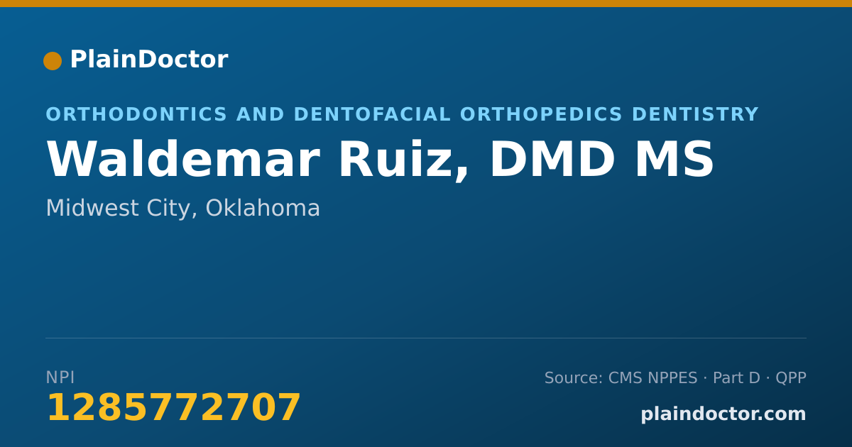 Shareable card for Waldemar Ruiz, DMD MS - Orthodontics and Dentofacial Orthopedics Dentistry, Midwest City, OK
