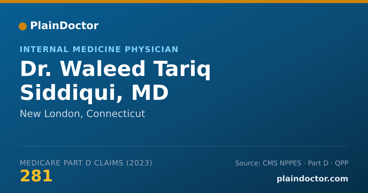 Shareable card for Waleed Tariq Siddiqui, MD - Internal Medicine Physician, New London, CT