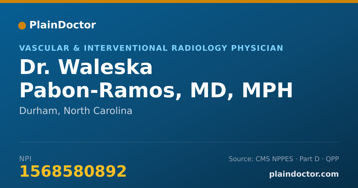 Shareable card for Waleska Pabon-Ramos, MD, MPH - Vascular & Interventional Radiology Physician, Durham, NC