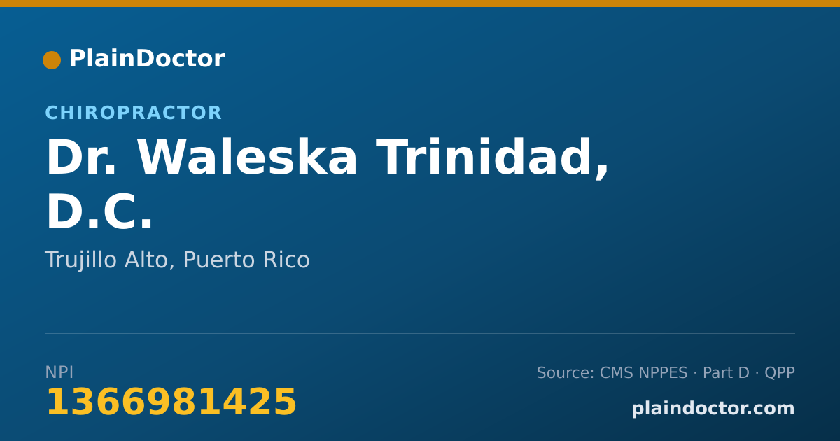 Shareable card for Waleska Trinidad, D.C. - Chiropractor, Trujillo Alto, PR
