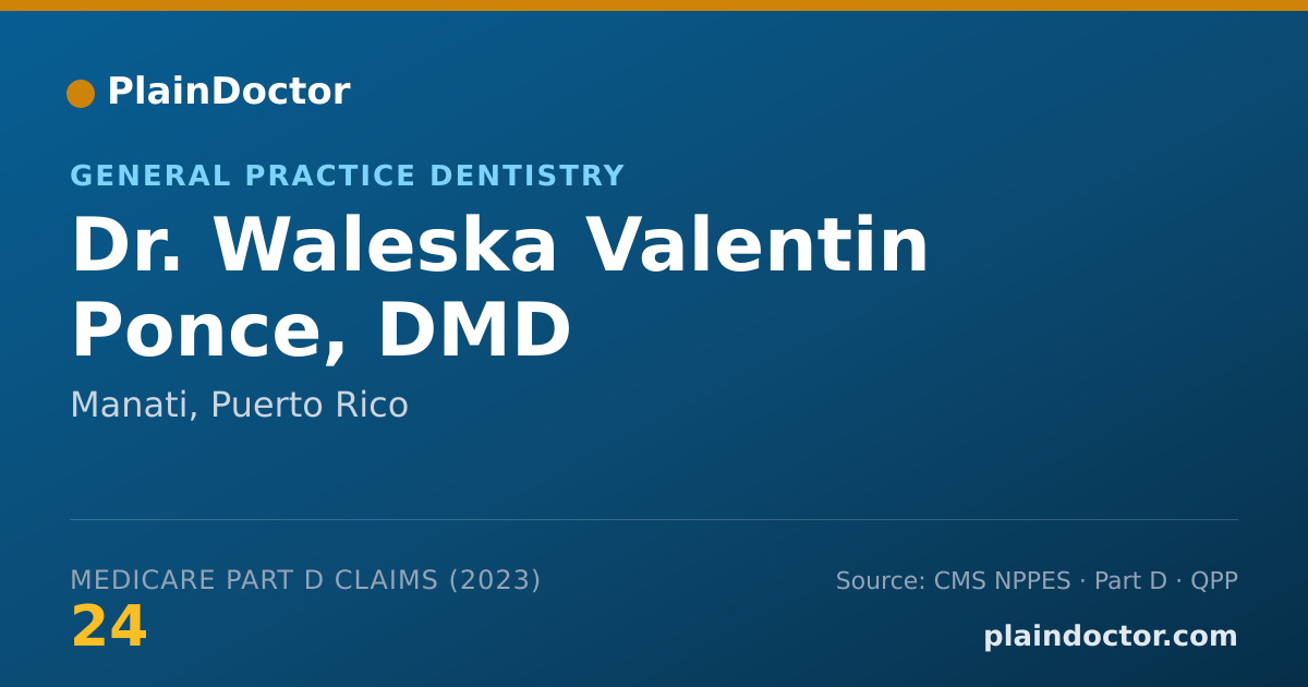 Shareable card for Waleska Valentin Ponce, DMD - General Practice Dentistry, Manati, PR