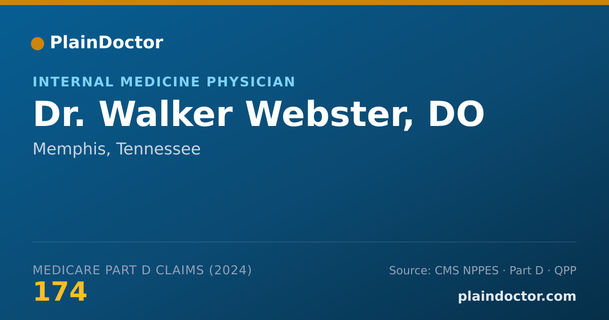 Shareable card for Walker Webster, DO - Internal Medicine Physician, Memphis, TN