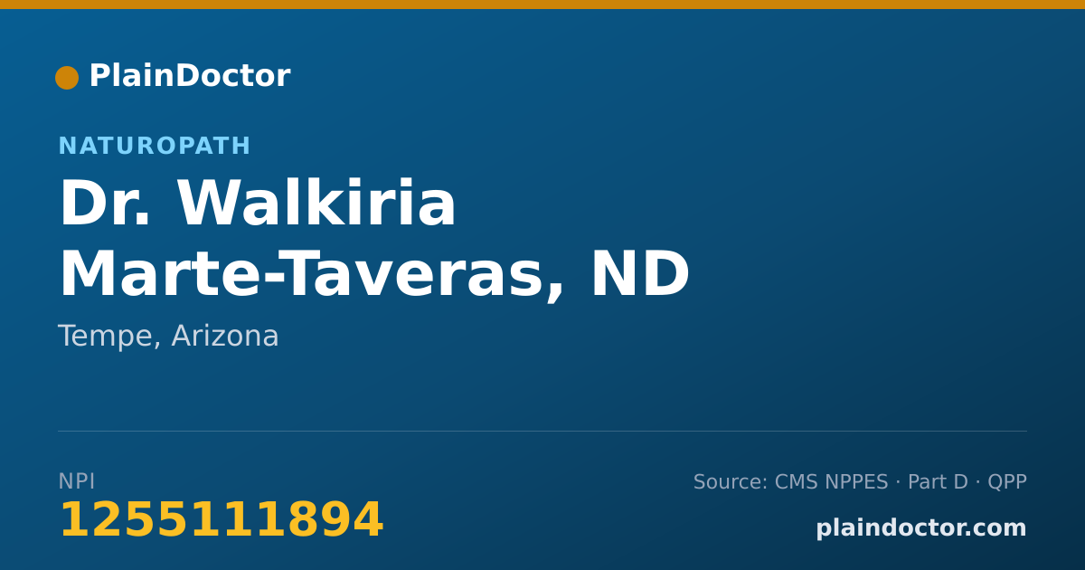 Shareable card for Walkiria Marte-Taveras, ND - Naturopath, Tempe, AZ